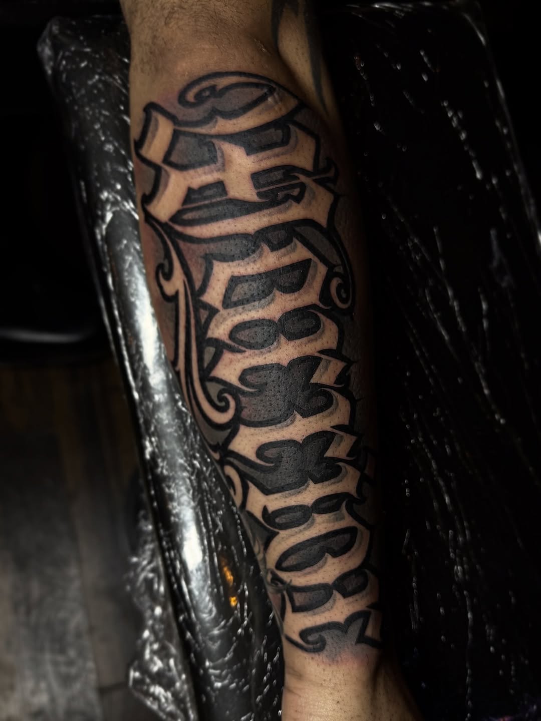Tattoo by @jevonglascotattoos — lettering_script, blackwork