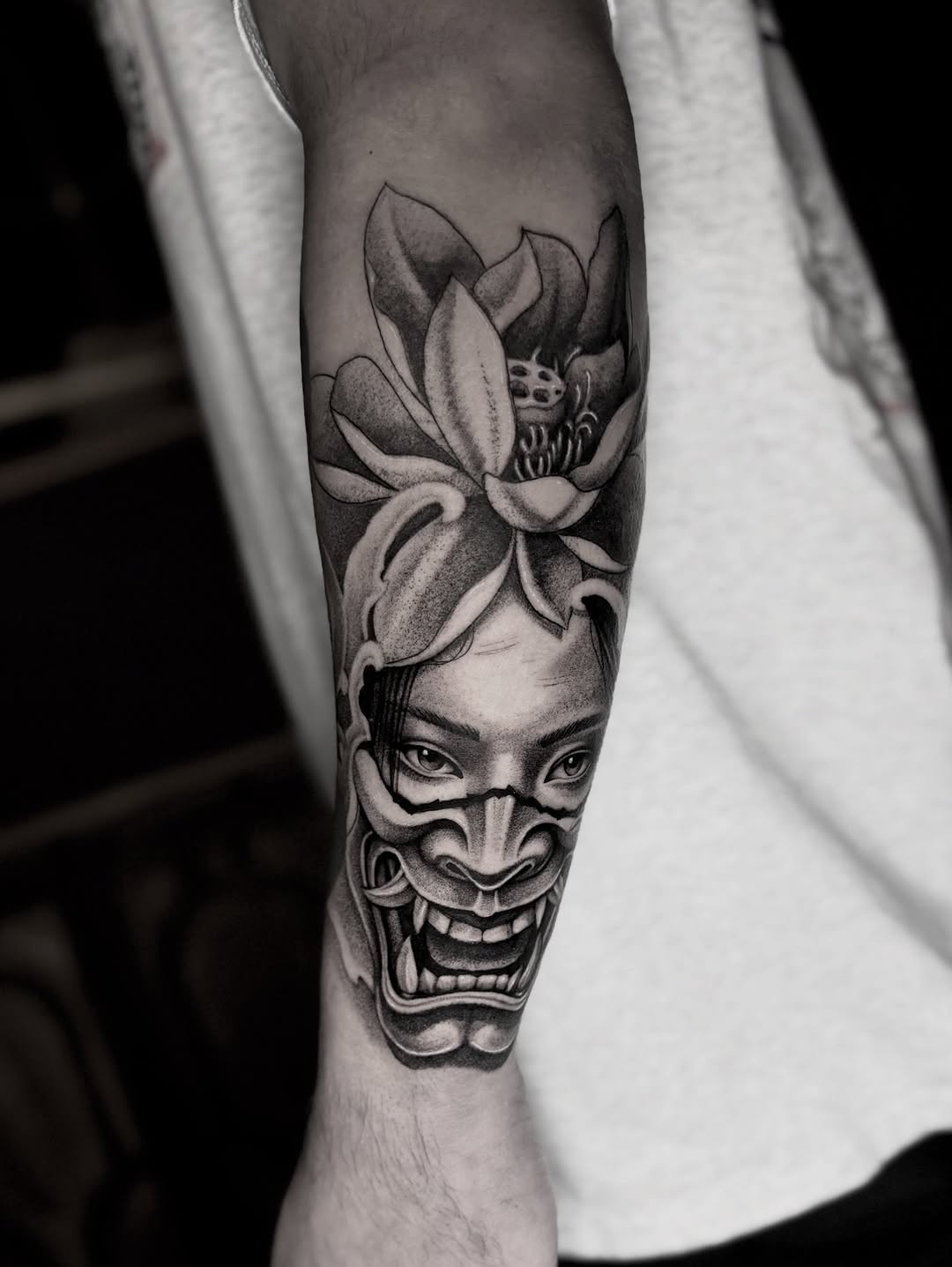 Tattoo by @mendoza.tattoo โ realism, black_and_grey