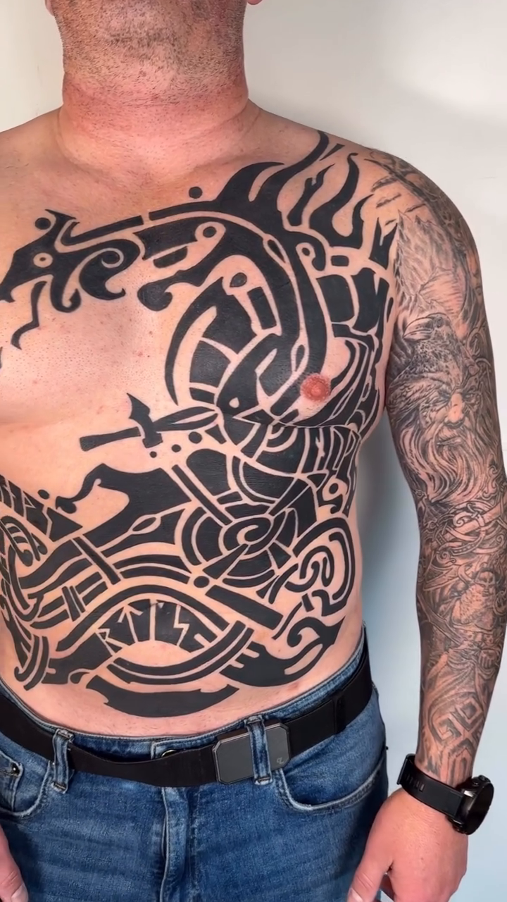 Tattoo by @paigejeantattoos — blackwork, geometric