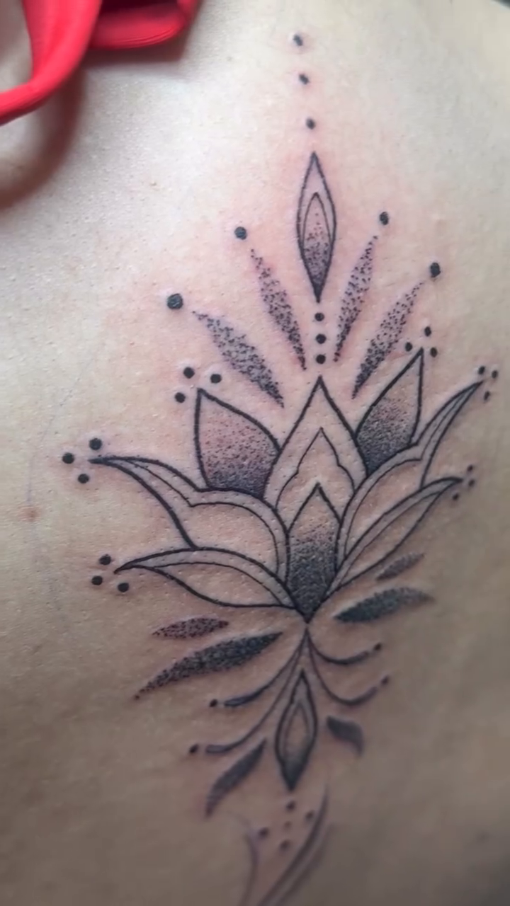 Tattoo by @lacedemonart β dotwork, ornamental