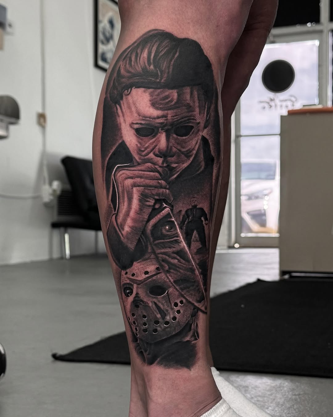 Tattoo by @grineylagantattoo — realism, black_and_grey