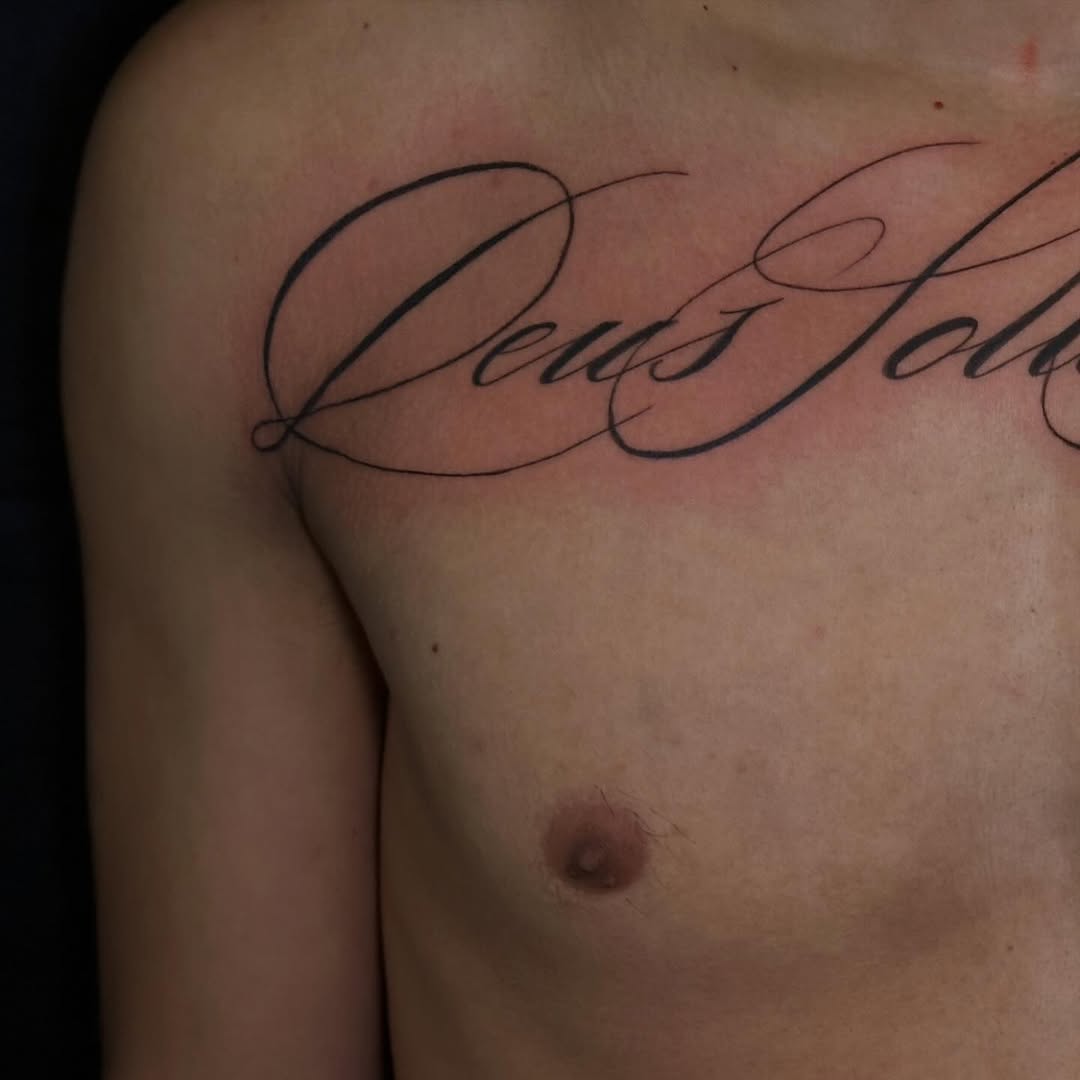 Tattoo by @vileinkzz — lettering_script, fine_line