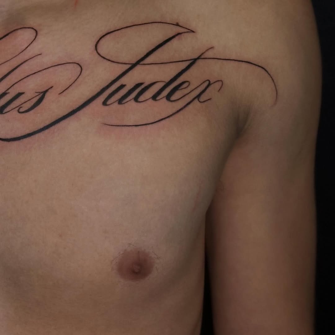 Tattoo by @vileinkzz — lettering_script, fine_line