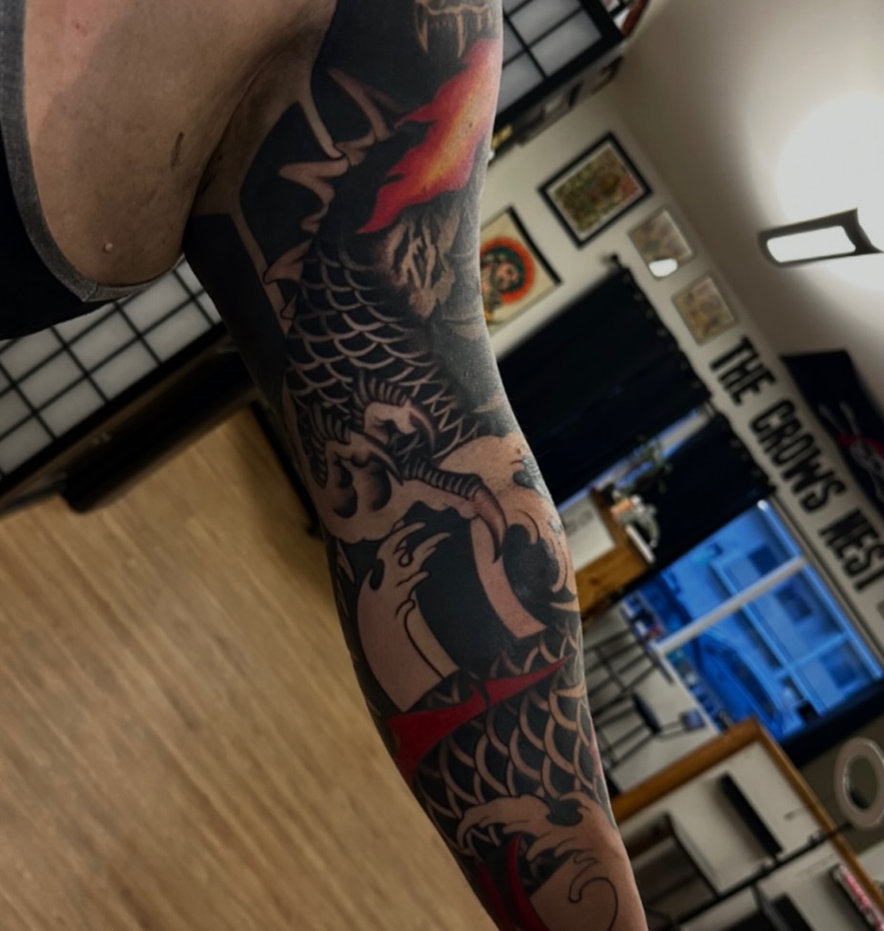 Tattoo by @hollee.ink — japanese_irezumi, blackwork