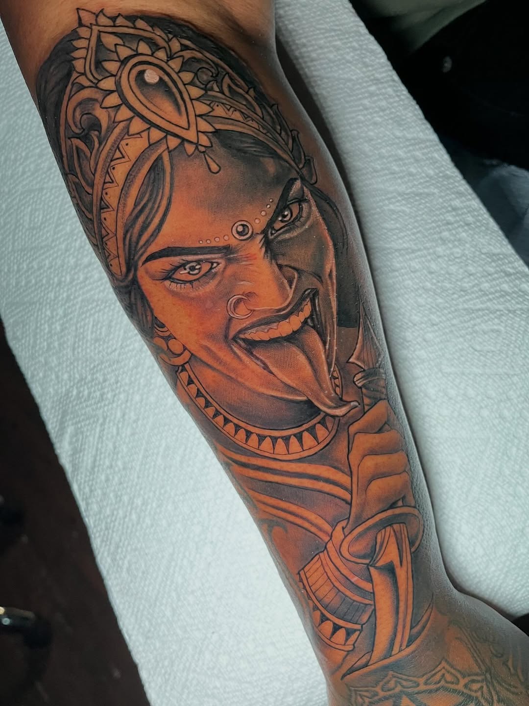 Tattoo by @sayanatattoos — realism, black_and_grey