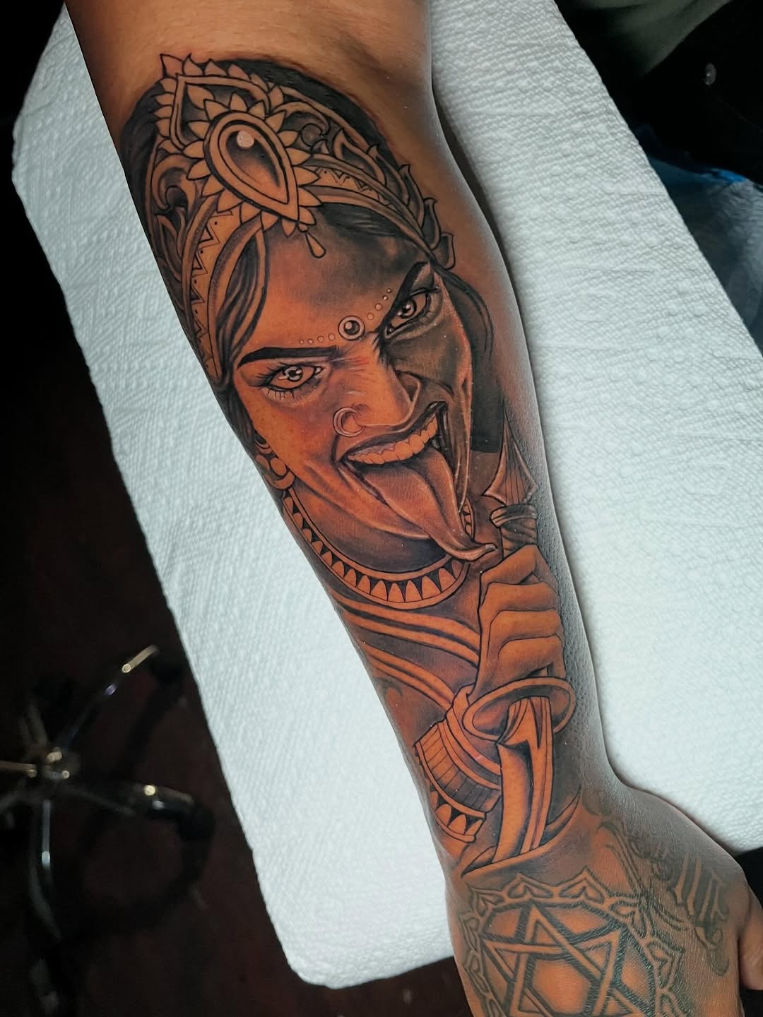 Tattoo by @sayanatattoos — realism, black_and_grey