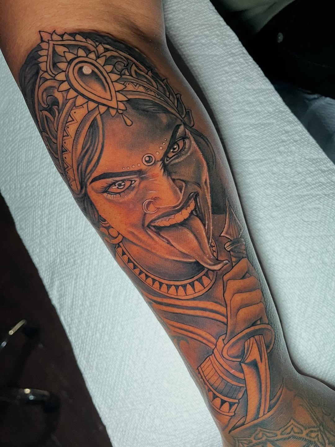 Tattoo by @sayanatattoos — realism, black_and_grey