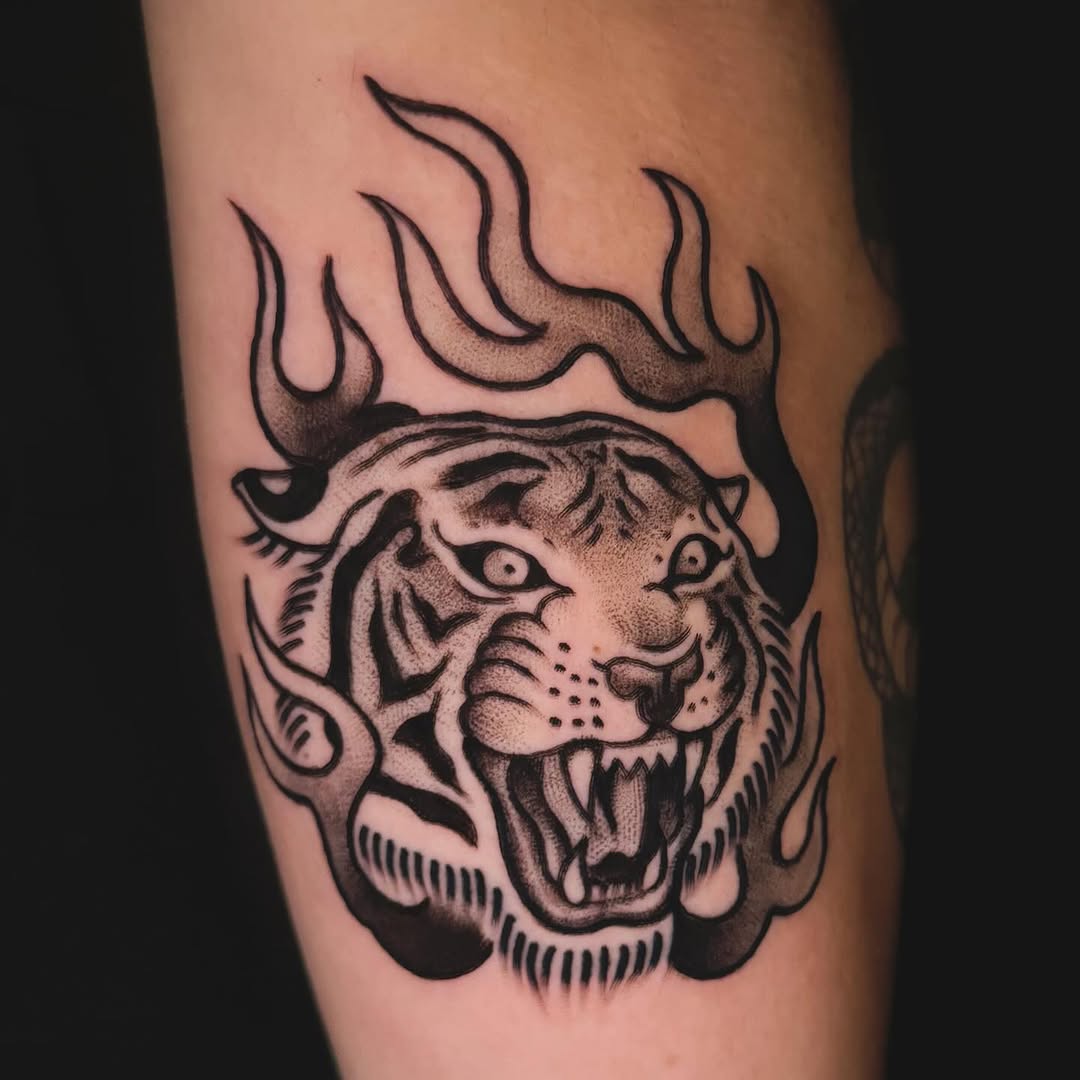 Tattoo by @nikkibeetattoos — american_traditional, black_and_grey