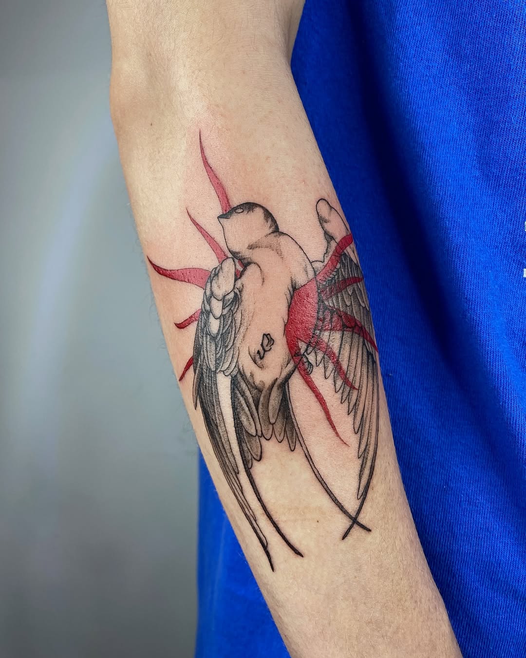 Tattoo by @krookedtattoos โ black_and_grey, trash_polka