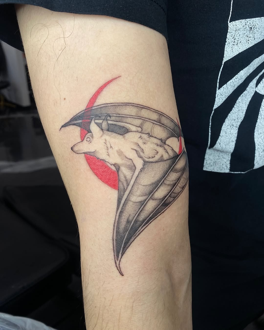 Tattoo by @krookedtattoos โ illustrative, black_and_grey