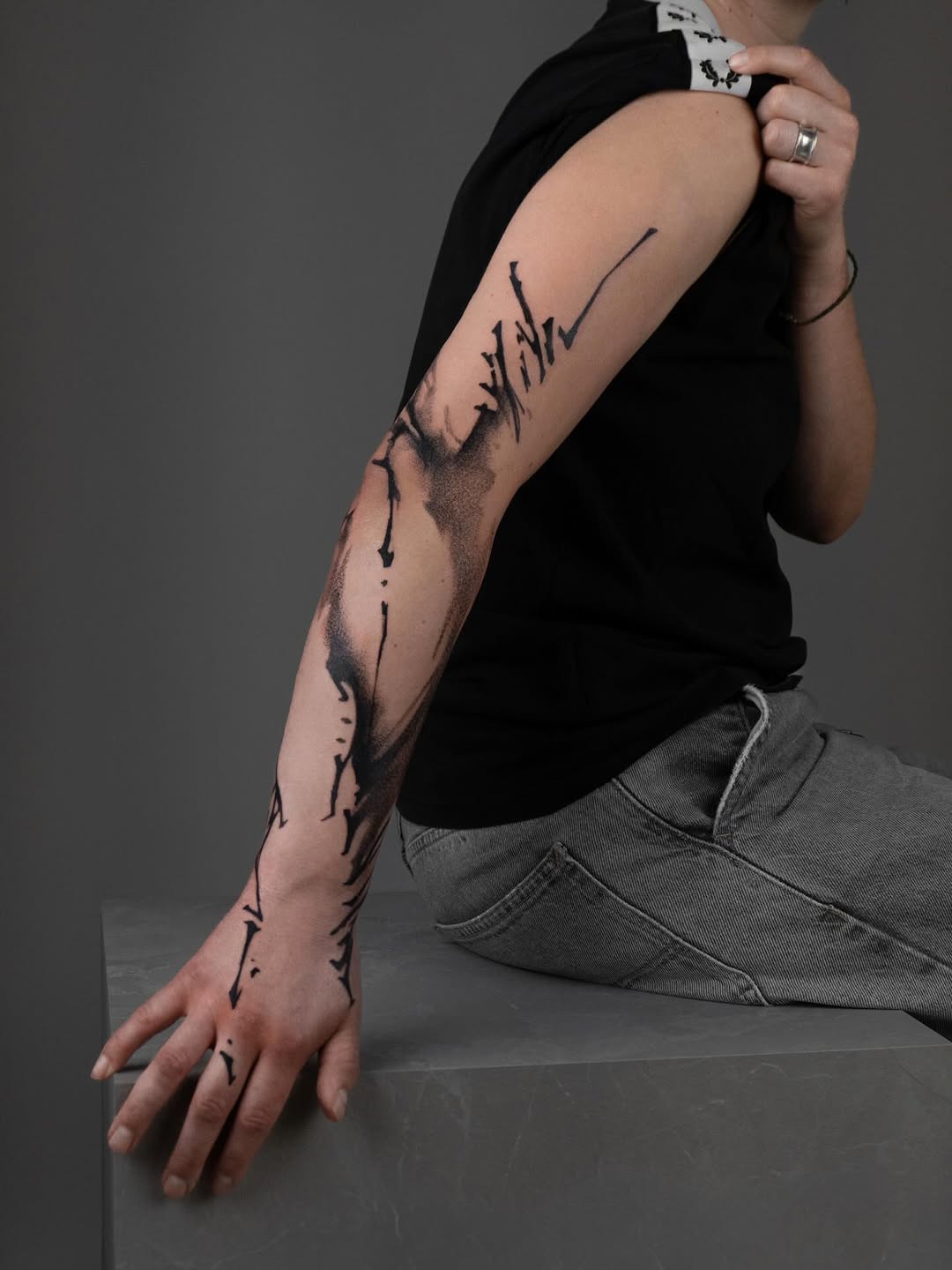 Tattoo by @pietromoleti — illustrative, blackwork