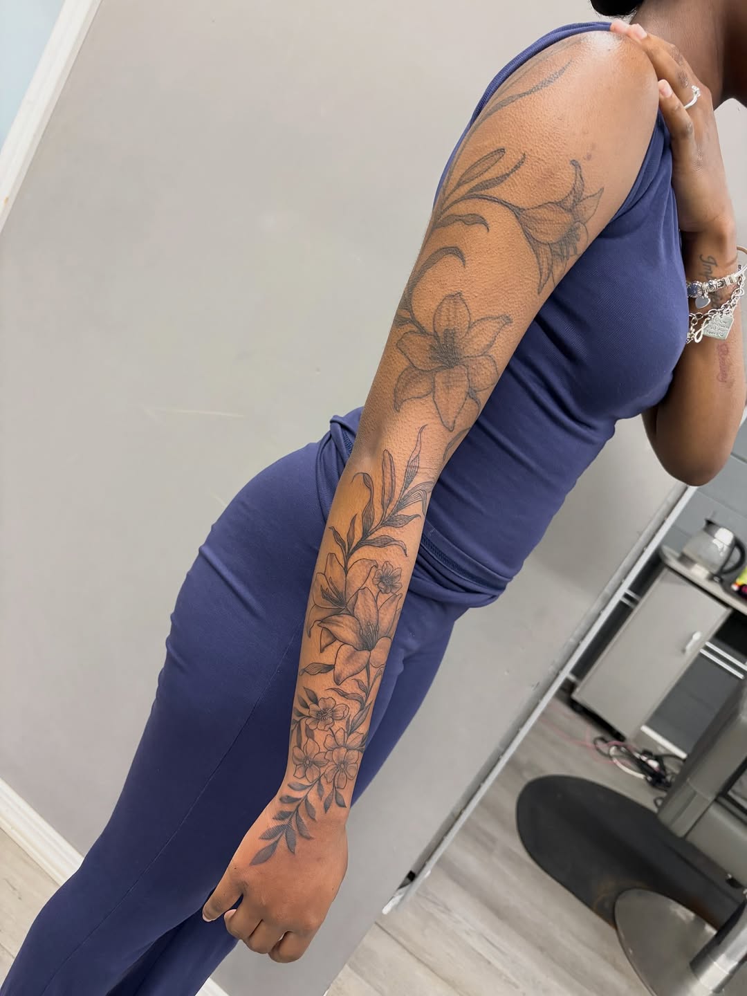 Tattoo by @shey.creative — black_and_grey