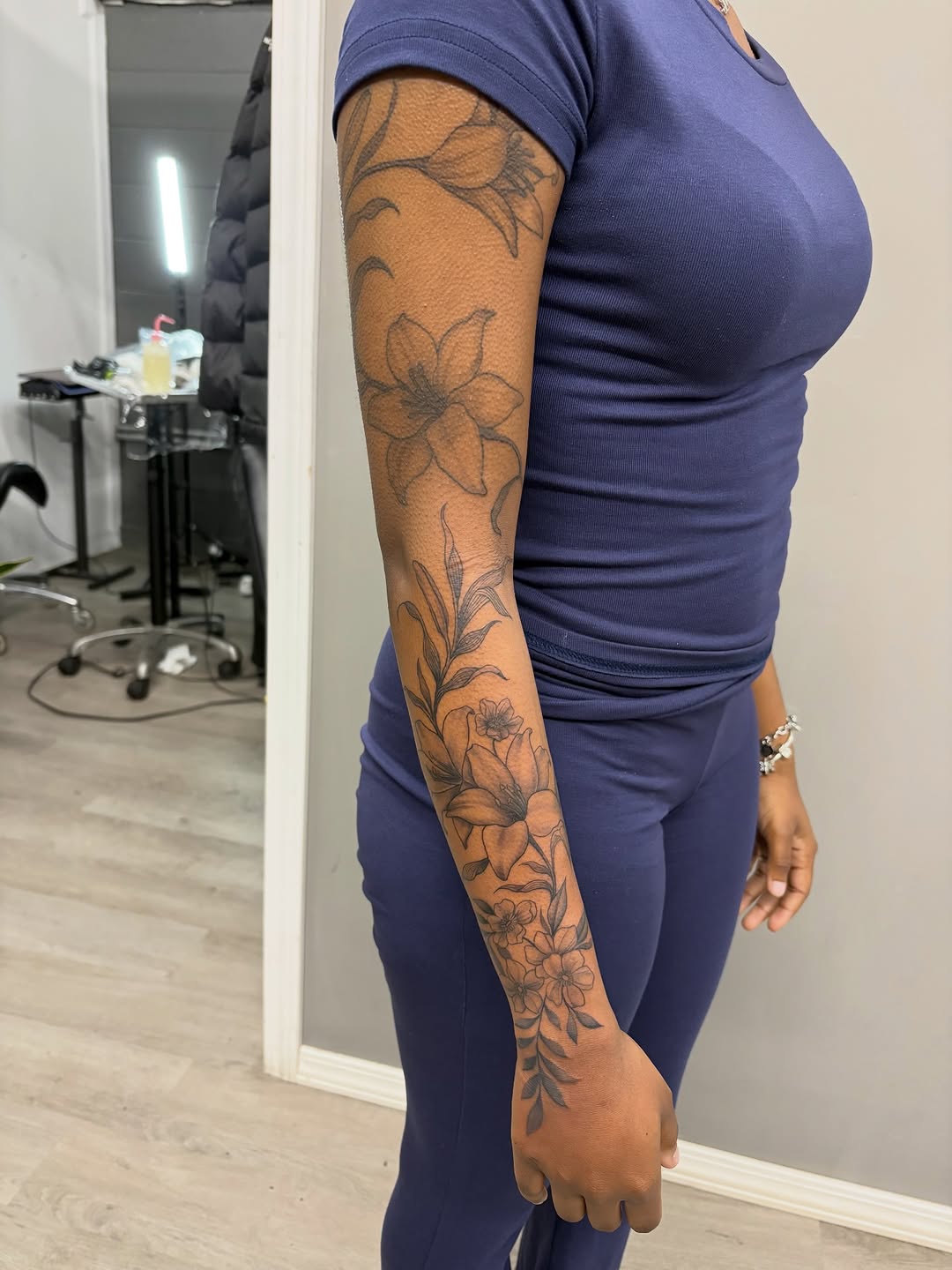 Tattoo by @shey.creative — black_and_grey