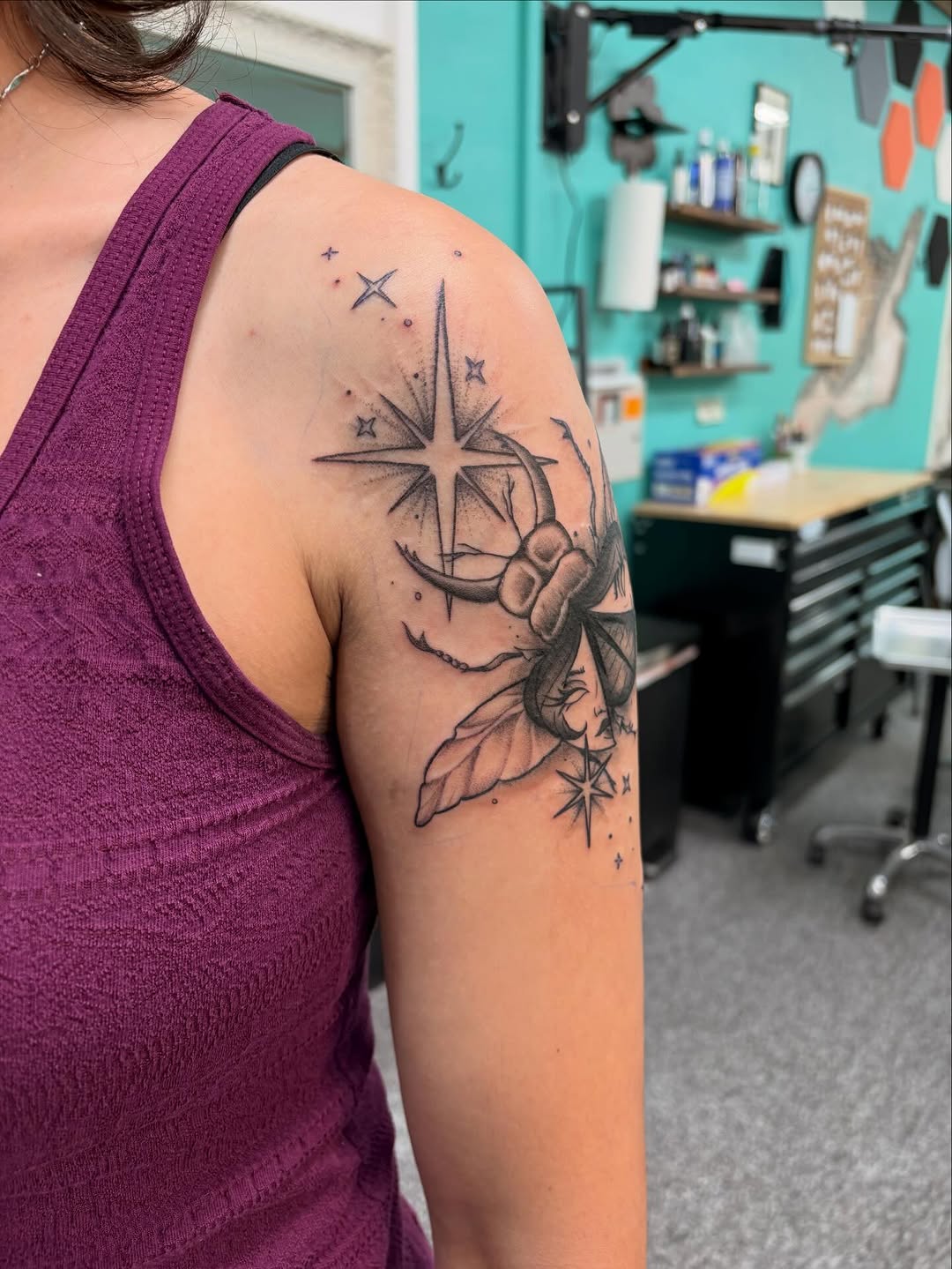 Tattoo by @jaydastarrtattoos — illustrative, black_and_grey