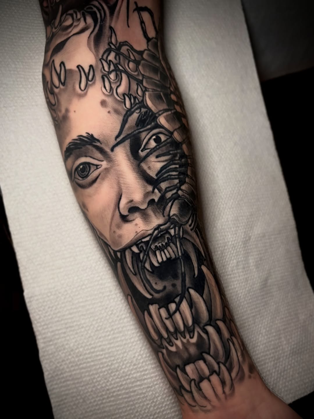 Tattoo by @jeffsaunderstattoo — realism, dark_realism