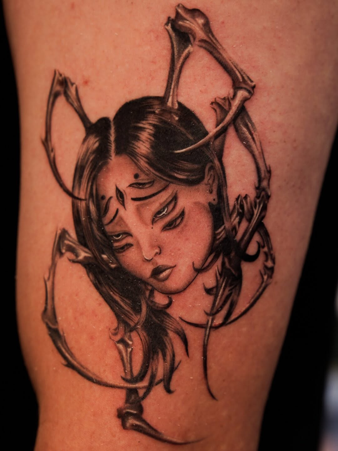 Tattoo by @nickilyen — black_and_grey, illustrative