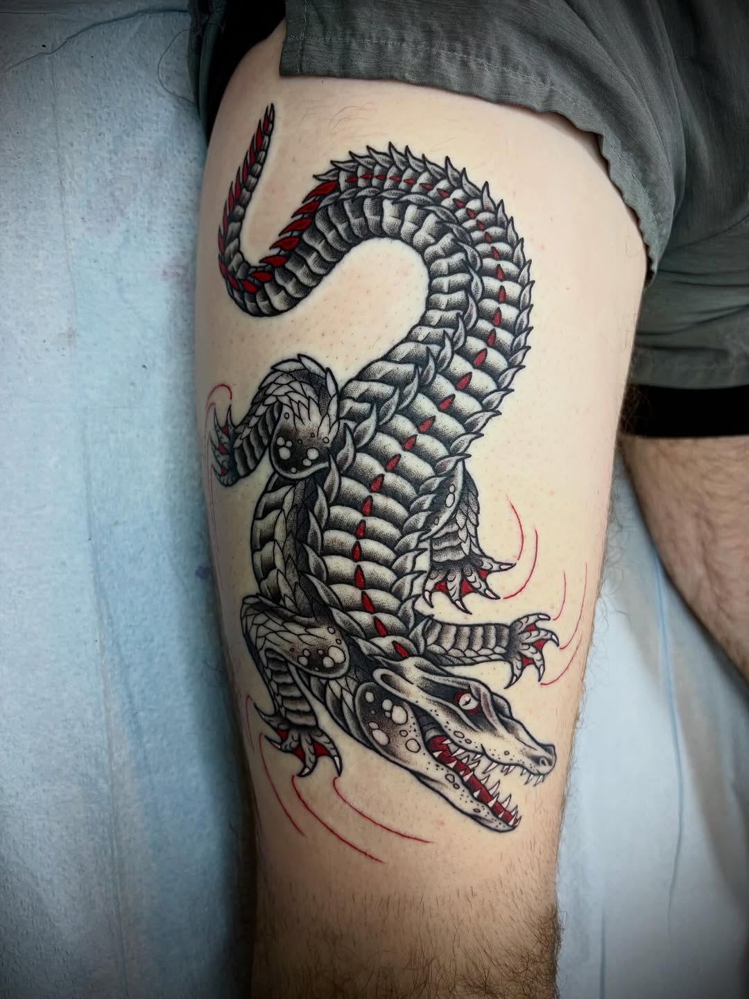 Tattoo by @harmo.ink — american_traditional, illustrative