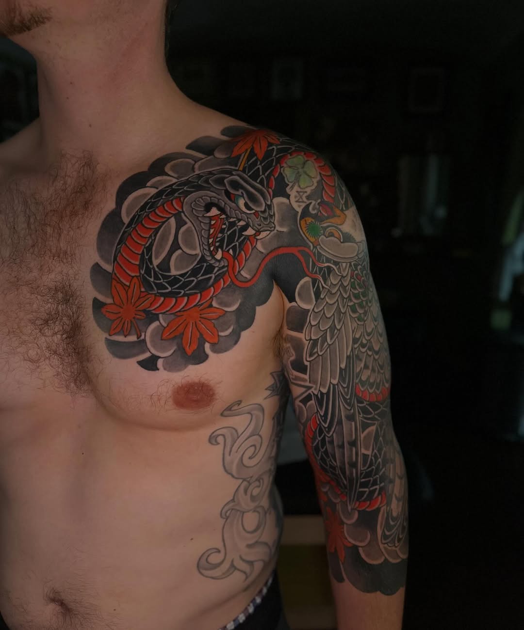 Tattoo by @tattoosbykenny โ japanese_irezumi, black_and_grey