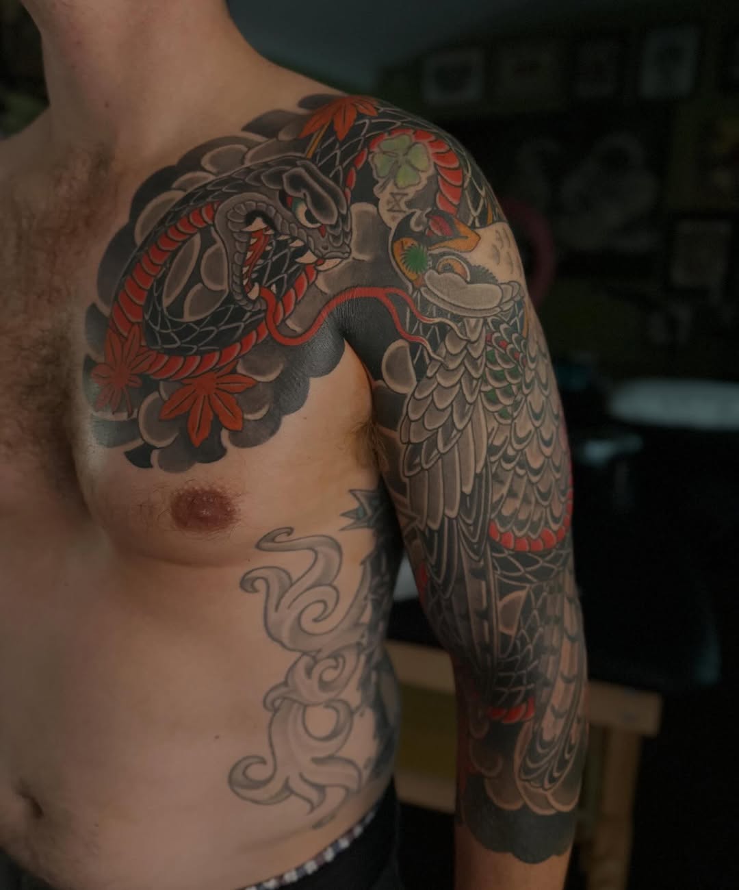 Tattoo by @tattoosbykenny โ japanese_irezumi, black_and_grey