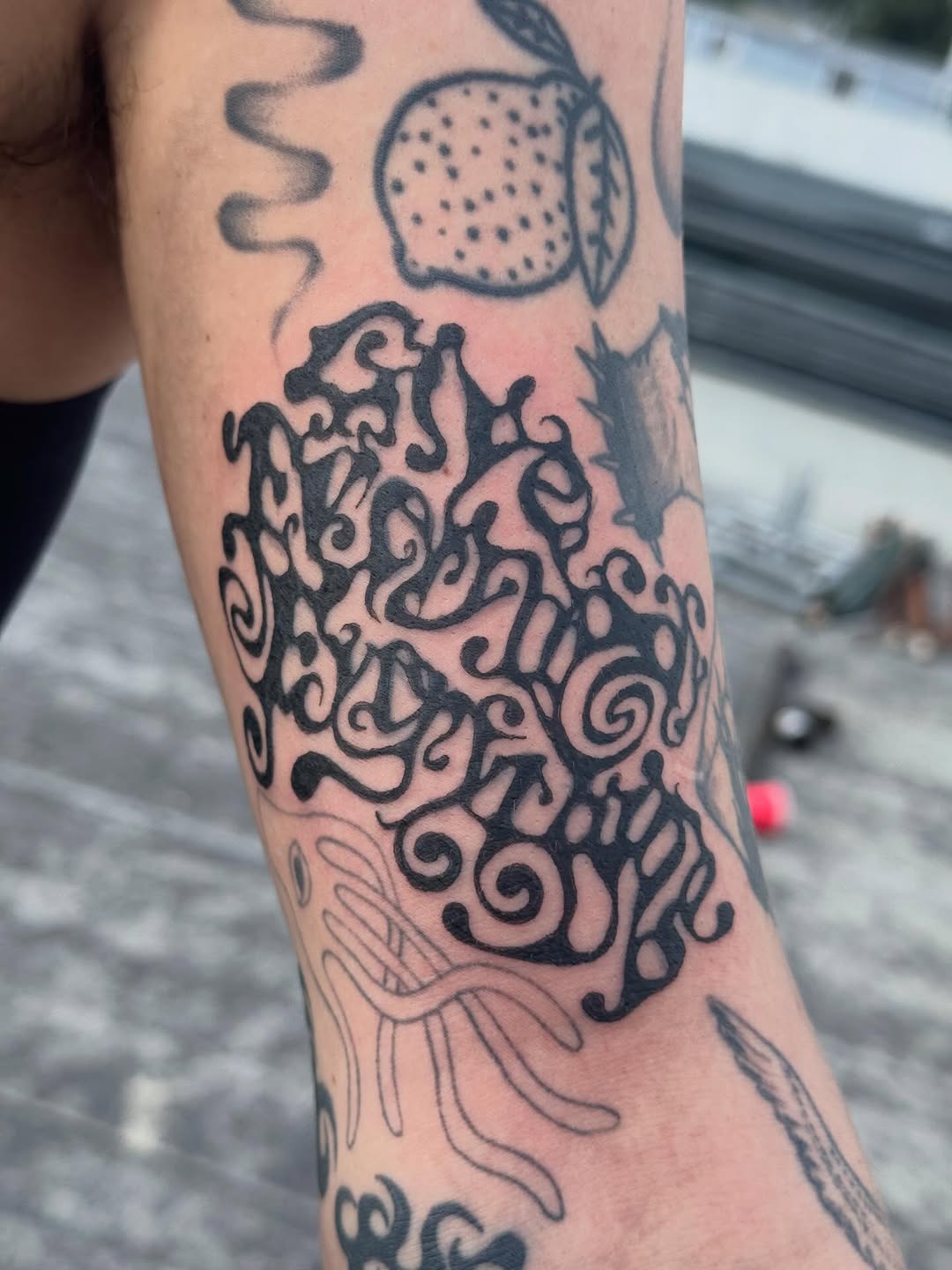 Tattoo by @mr.smiley___ — blackwork, illustrative