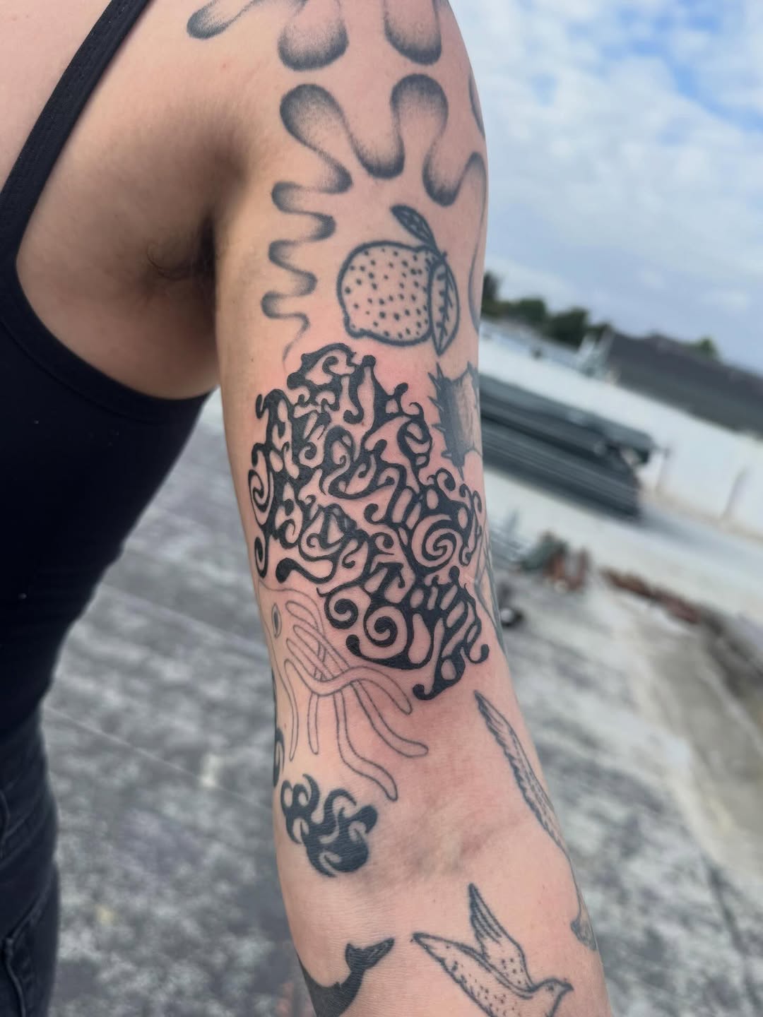 Tattoo by @mr.smiley___ — illustrative, blackwork
