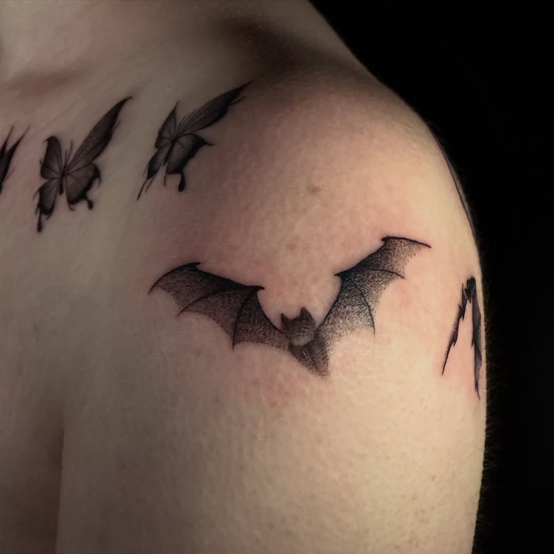 Tattoo by @etzeltattoo — dotwork, black_and_grey