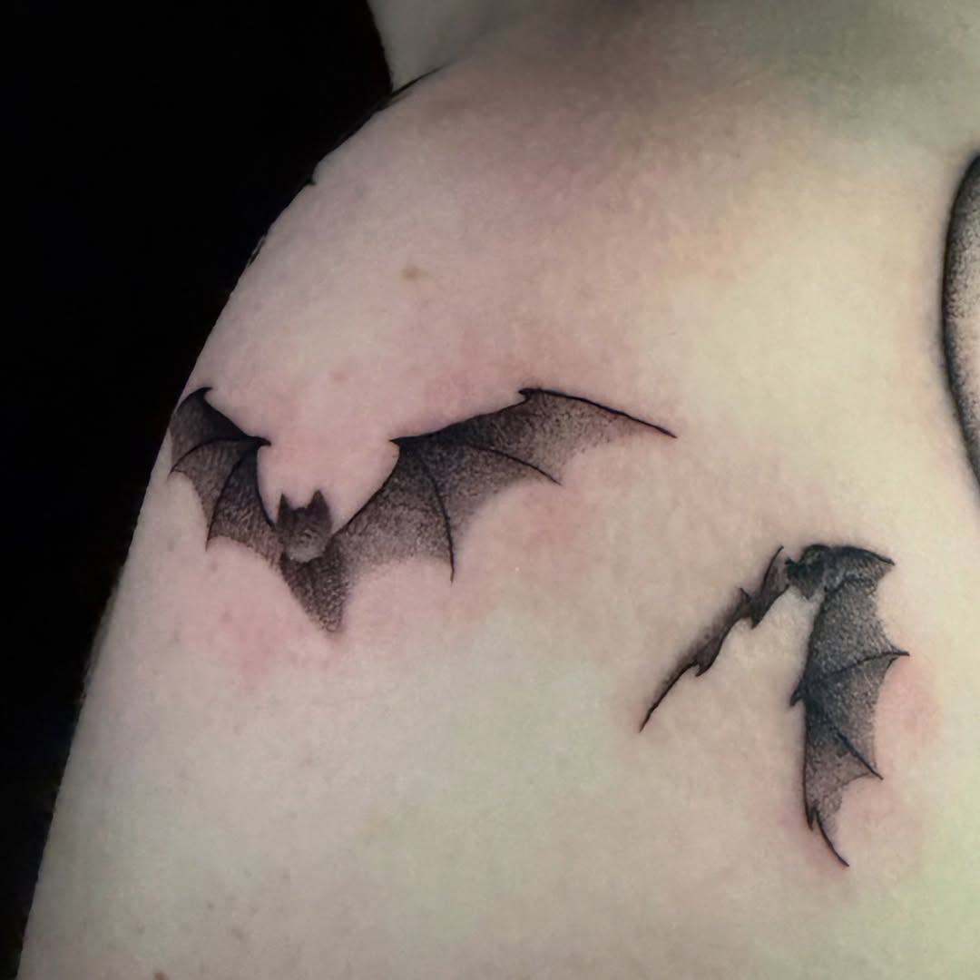 Tattoo by @etzeltattoo — black_and_grey, dotwork