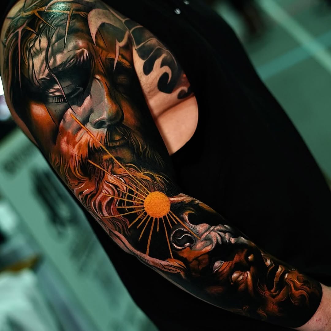 Tattoo by @lucas_espeche_tattoo β realism, black_and_grey