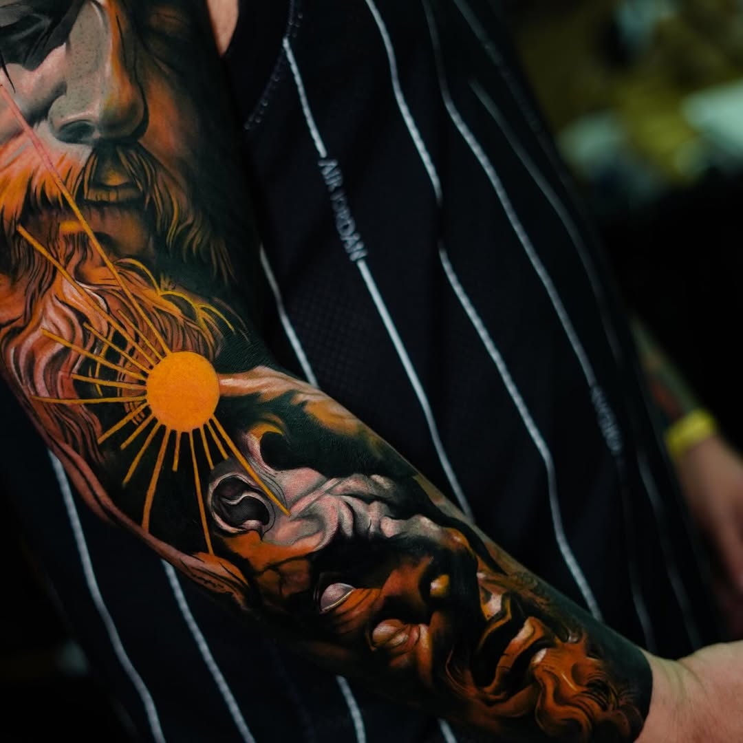 Tattoo by @lucas_espeche_tattoo β realism, black_and_grey