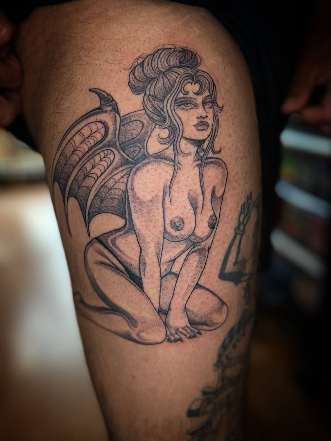 Tattoo by @swamp.blossom ā black_and_grey