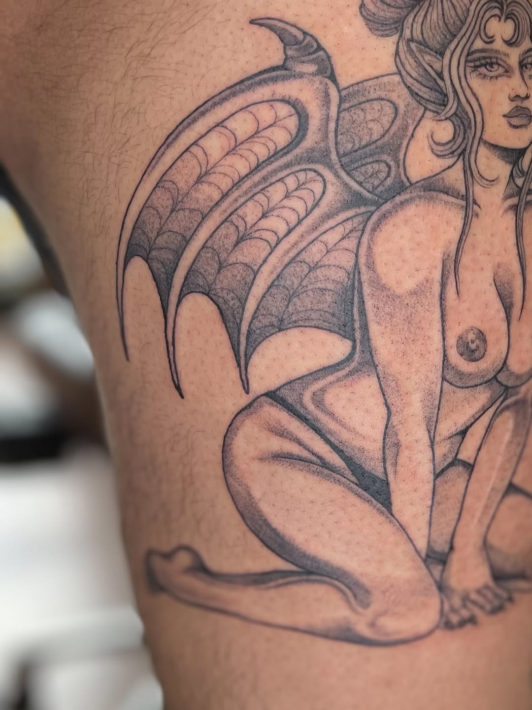 Tattoo by @swamp.blossom ā black_and_grey