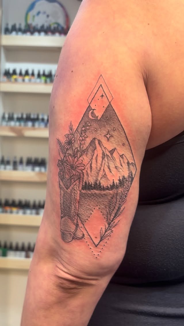 Tattoo by @art.shayyssmith — dotwork, black_and_grey
