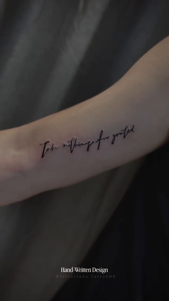 Tattoo by @silverinks.tattoohk — lettering_script, fine_line