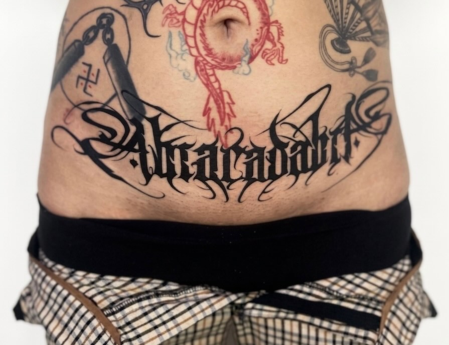 Tattoo by @javitattoo.nyc — lettering_script, blackwork