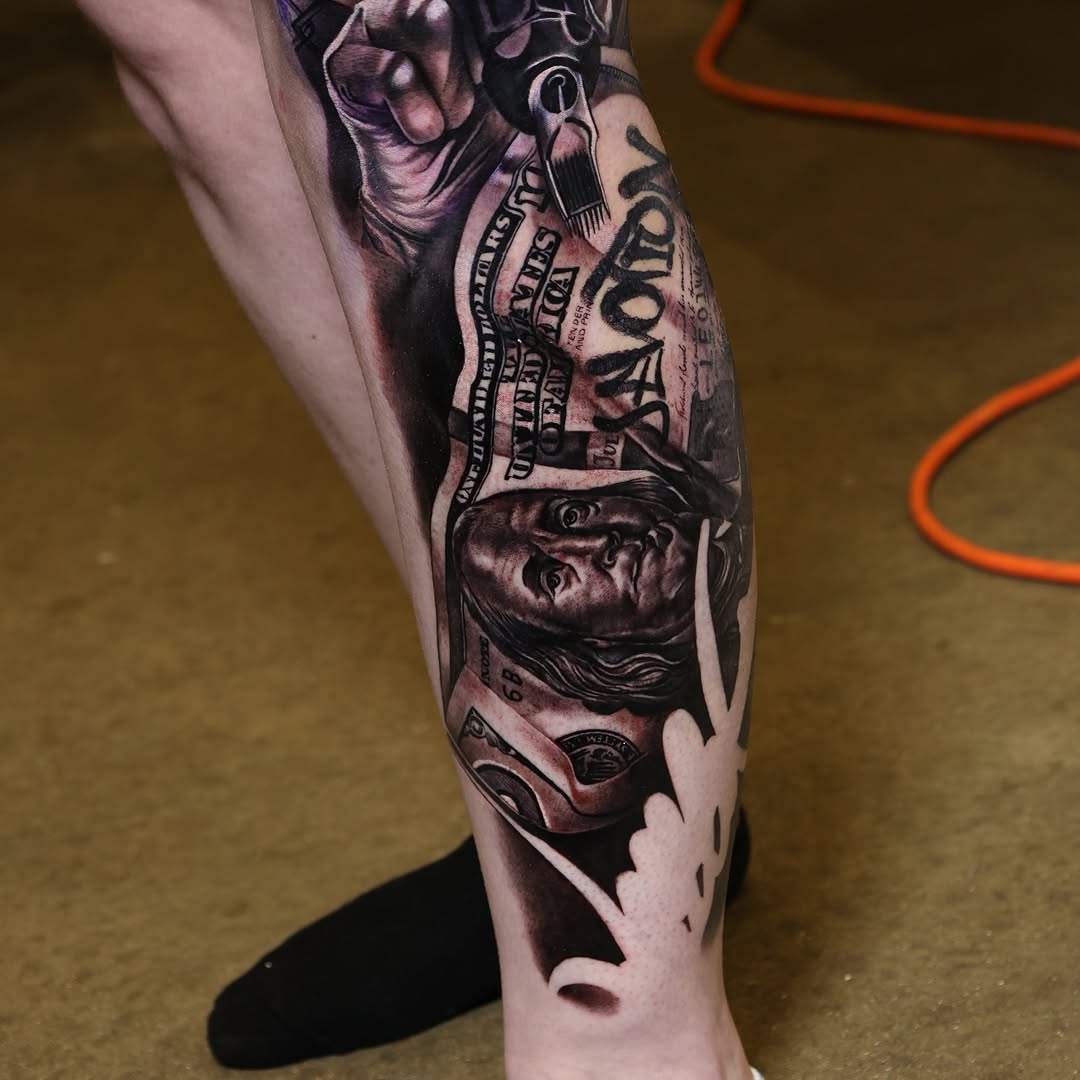 Tattoo by @alisalehtattoos β realism, black_and_grey