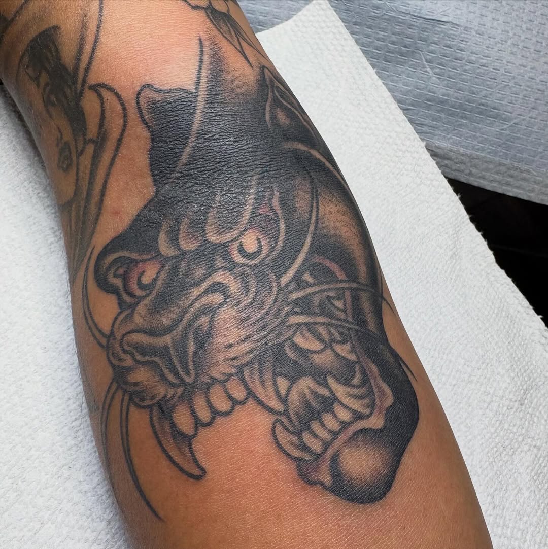 Tattoo by @connorcampbelltattoos — blackwork, japanese_irezumi