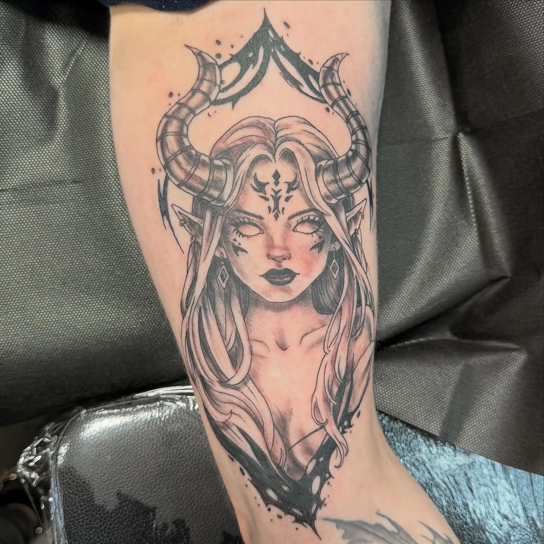 Tattoo by @_emilytattoos_ — black_and_grey