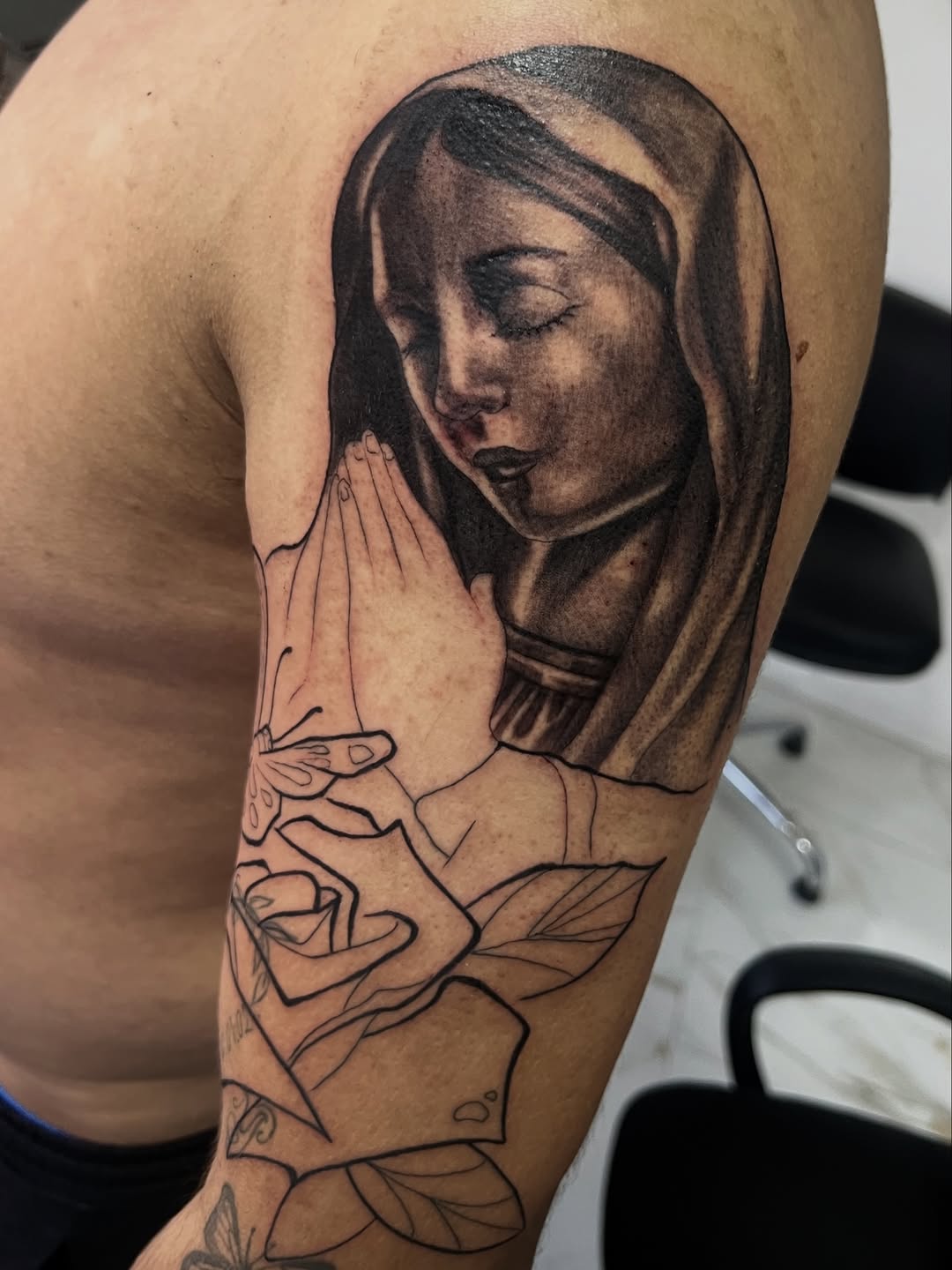Tattoo by @alonso.rangel_ — black_and_grey, realism