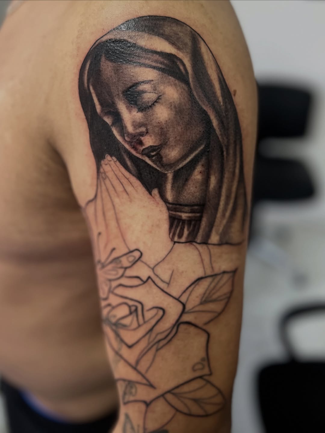 Tattoo by @alonso.rangel_ — black_and_grey, realism