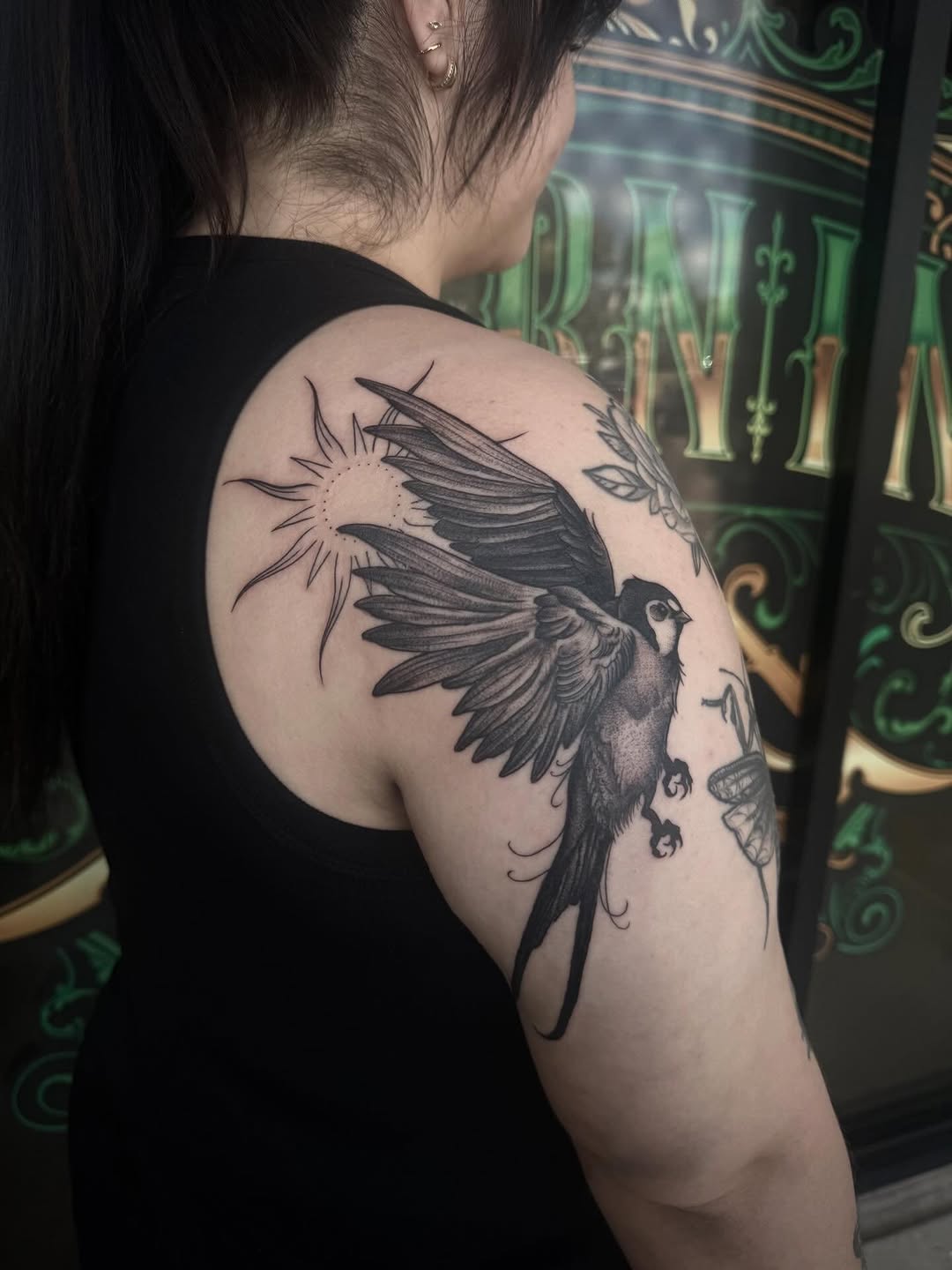 Tattoo by @jianna_tattoos — black_and_grey