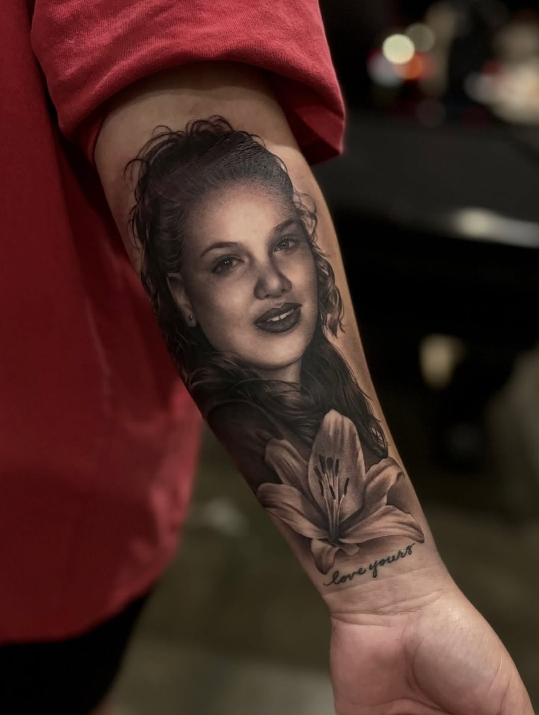 Tattoo by @4biddenfruit.tattoo โ realism, black_and_grey
