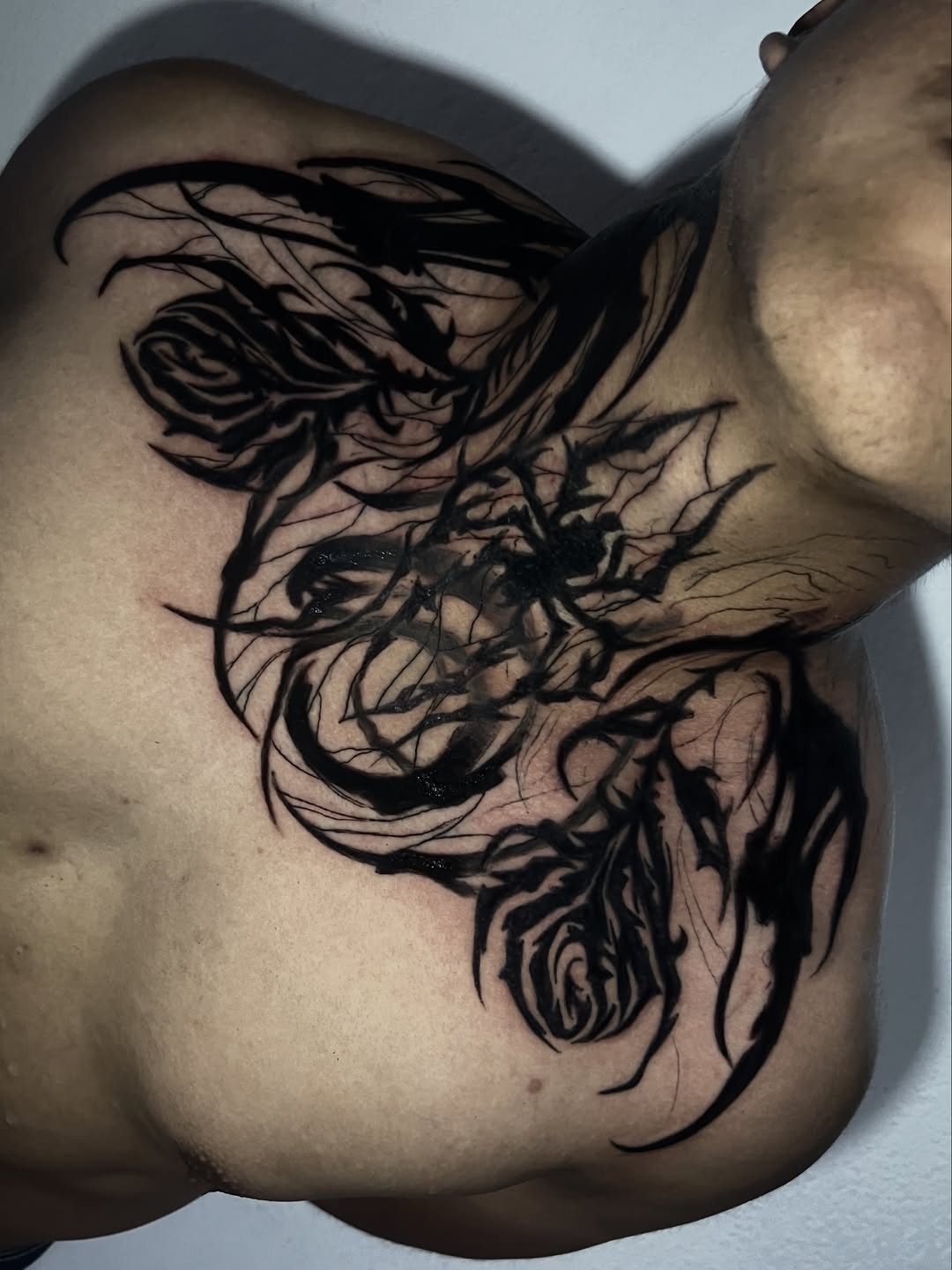 Tattoo by @alonso.rangel_ — blackwork, trash_polka