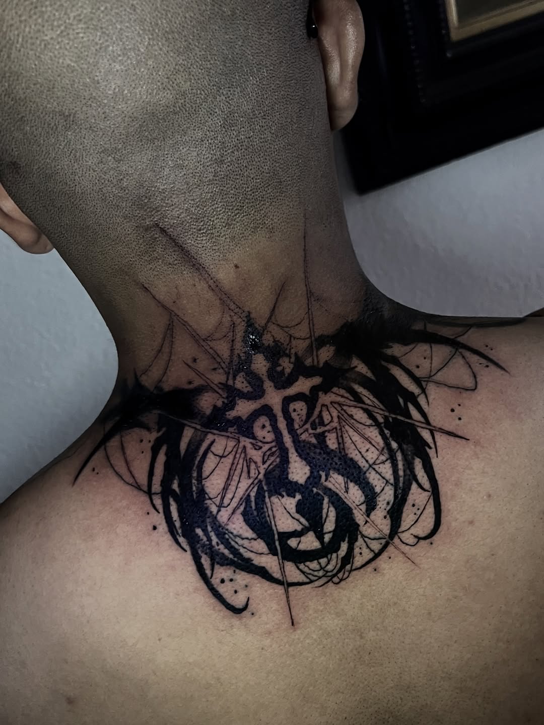 Tattoo by @alonso.rangel_ — blackwork, trash_polka
