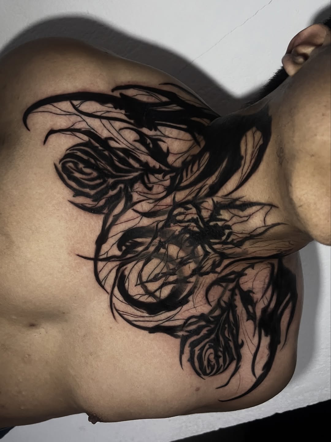 Tattoo by @alonso.rangel_ — blackwork, trash_polka