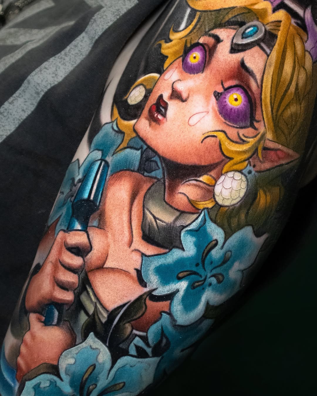 Tattoo by @levihiltontattoos โ new_school, anime