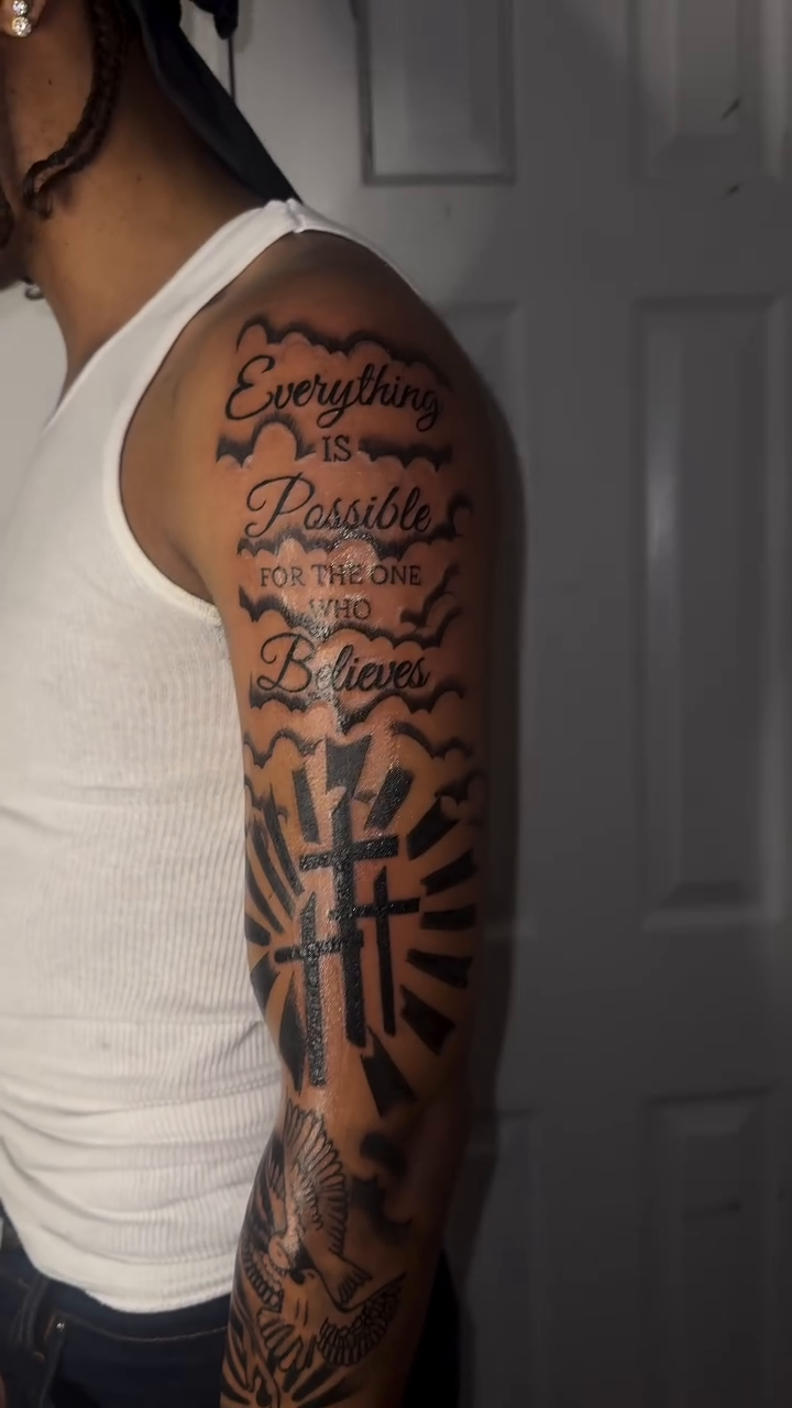 Tattoo by @tatsbycomet — lettering_script, blackwork