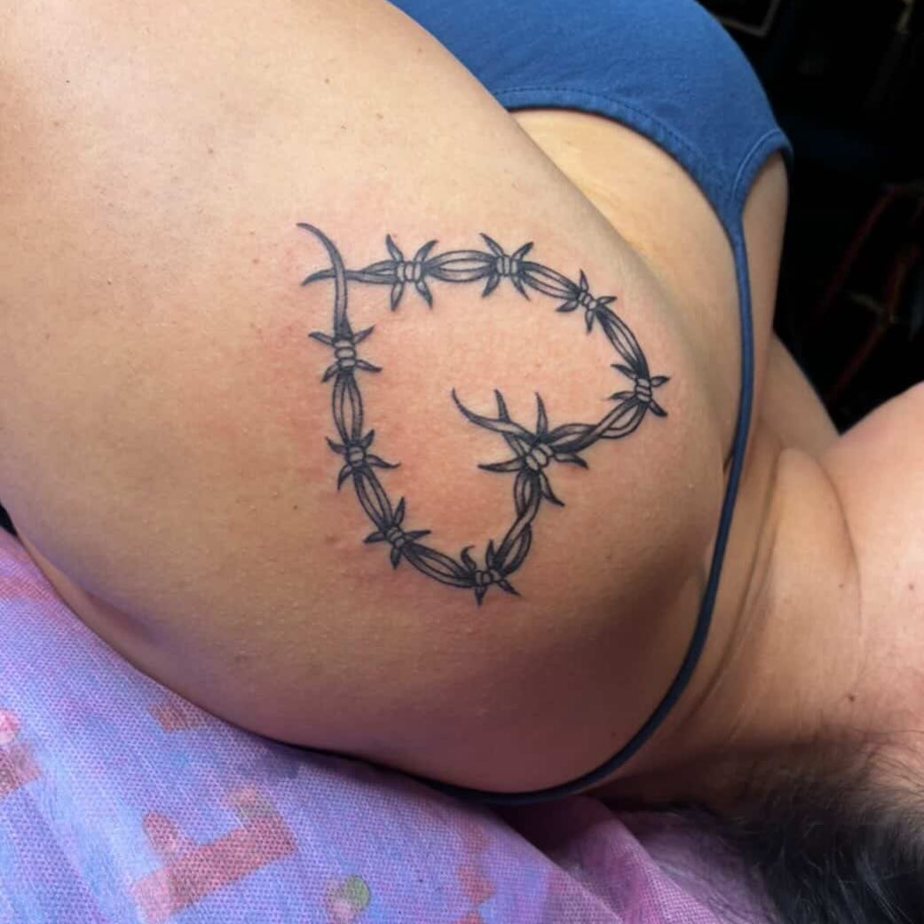 Tattoo by @pebbles.iv — fine_line, black_and_grey