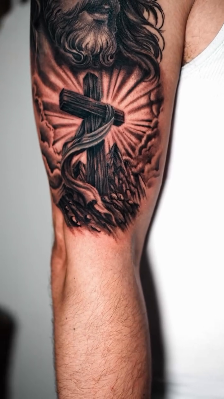 Tattoo by @mrdrextattoo โ realism, black_and_grey