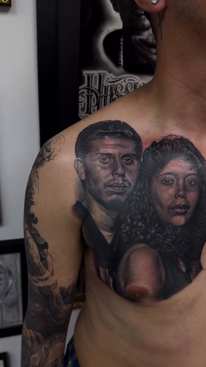 Tattoo by @richie_moreno_tattoo — realism, black_and_grey