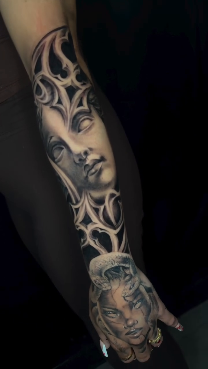 Tattoo by @angelaazuree — realism, black_and_grey